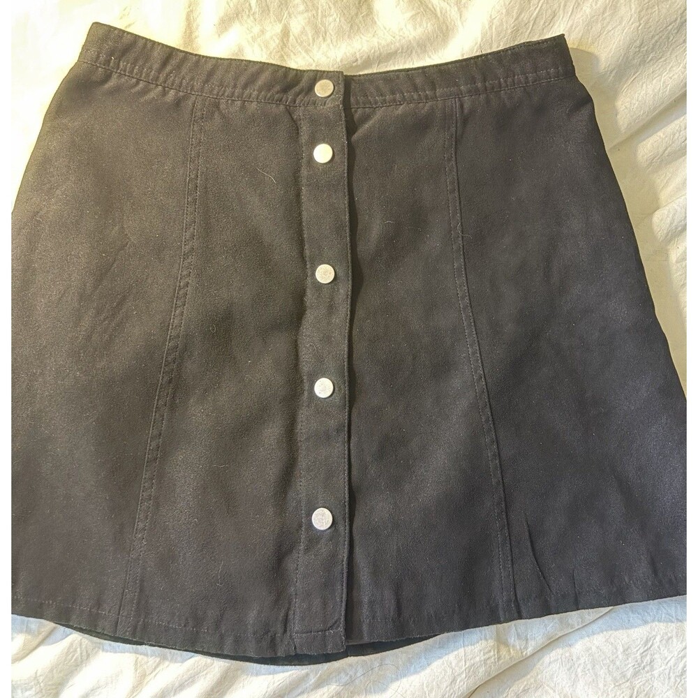 Divided H&M | Black Velour Mini Skirt Women's Size 10 Dark Academia Preppy Fall